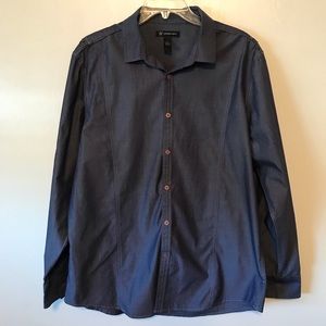 INC Men’s Dark Blue Button Down Shirt (XL)